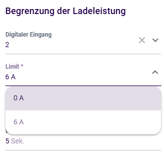 Begrenzung Ladeleistung